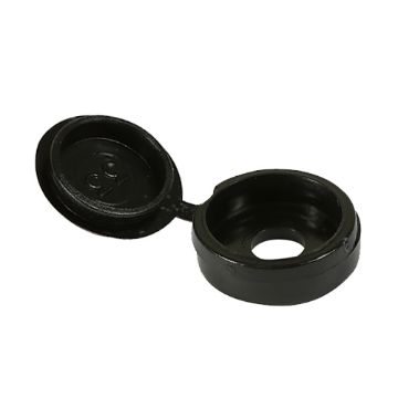 Picture of 3.5mm - 5mm Screw Small Hinged Black Cover Cap (100)
SHCCBLACKP