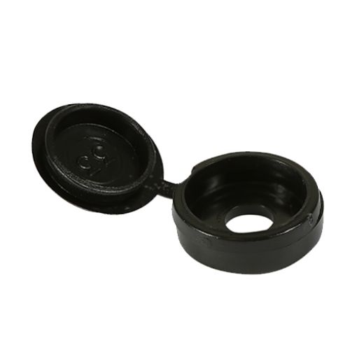 Picture of 3.5mm - 5mm Screw Small Hinged Black Cover Cap (100)
SHCCBLACKP