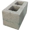 Standard 215mm hollow concrete block with two rectangular cavities, photographed on a plain white background. Ideal for structural and loadbearing construction applications.