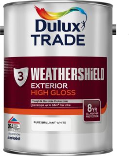 Picture of Dulux Trade Weathershield Exterior Gloss Pure Brilliant White 5 Litre
5180448
