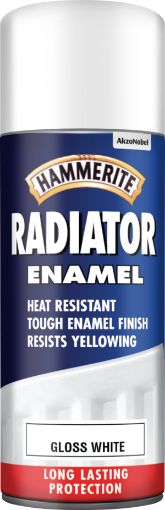 Picture of Hammerite Radiator Enamel Gloss White Aerosol 400ml 5084780