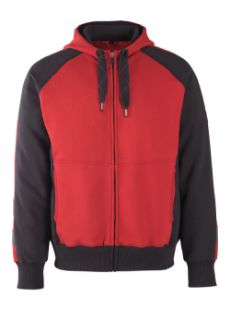 Picture of MASCOT® UNIQUE Hoodie with zipper Red/Black 2XL 
50566-963-0209