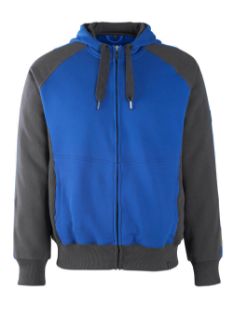 Picture of MASCOT® UNIQUE Hoodie with zipper Royal/Dark Navy L 
50566-963-11010