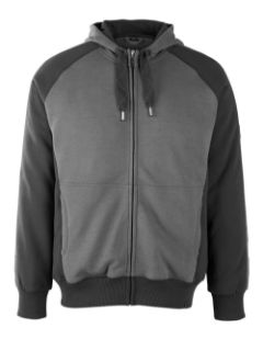 Picture of MASCOT® UNIQUE Hoodie with zipper Light Khaki/Black XS 
50566-963-5509