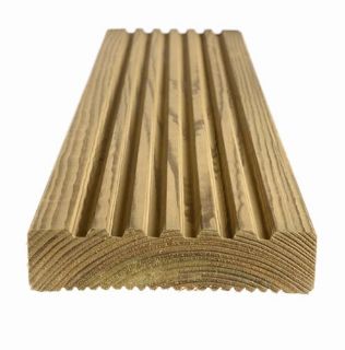 Picture of 38mm x 125mm x 4.2m Reversible Decking Board
Finished Size - 32mm x 120mm (+/- 2mm)