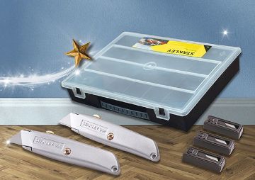 Picture of Stanley 99E Trimming Knife Twin Pack with 50 Spare Blades in Organiser
XMS23KNIFORG