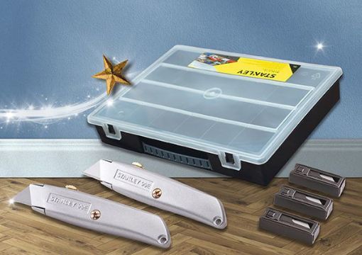 Picture of Stanley 99E Trimming Knife Twin Pack with 50 Spare Blades in Organiser
XMS23KNIFORG