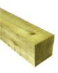 Close-up view of a 100mm x 100mm treated timber fence post, showcasing its natural wood grain and smooth, square-cut ends. Ideal for garden fencing, landscaping, and outdoor construction projects