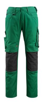 Picture of Mascot Unique Trousers With Kneepad Pockets Cordura Dark Green/Black
