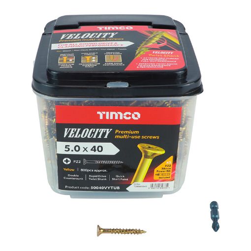 Picture of 5.0 x 40mm Velocity Screws Tub PZ2 CSK - ZYP (800)50040VYTUB