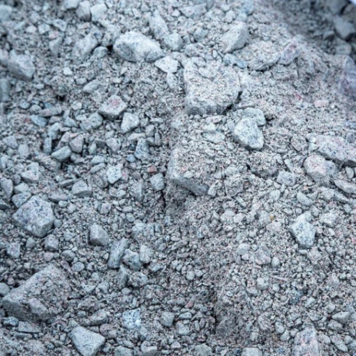Close-up image of Type 1 Sub Base aggregate with mixed crushed concrete and stone