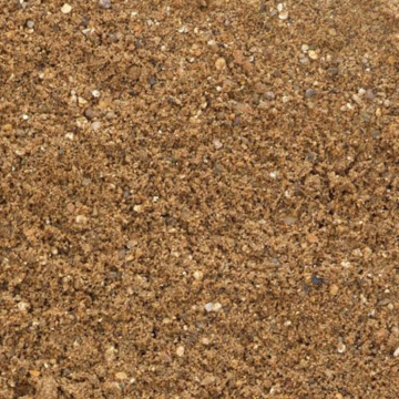 Close-up of grit sand aggregate, showcasing coarse texture ideal for paving and drainage