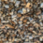 Close-up of 20mm Dorset flint gravel showcasing natural golden and amber tones